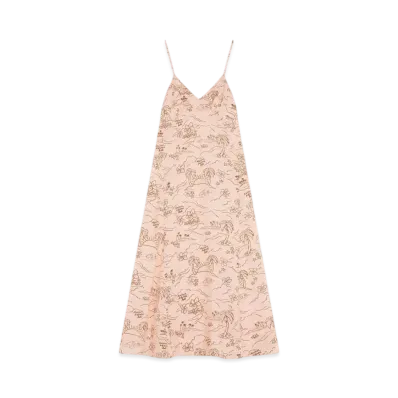 Maison Kitsune Tropical Palm Strap Dress "Scallop Shell"