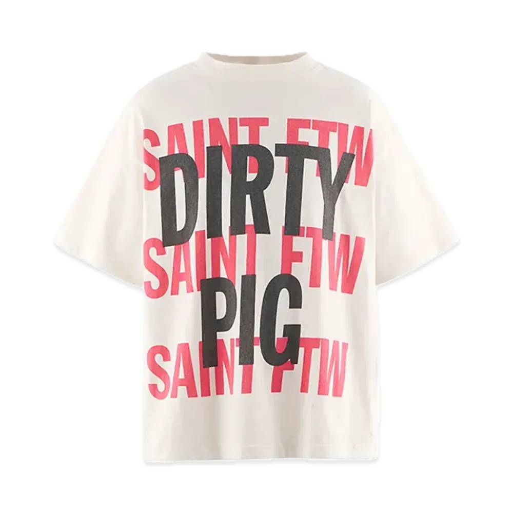 SAINT Mxxxxxx SS Tee_Dirty Pig "White"