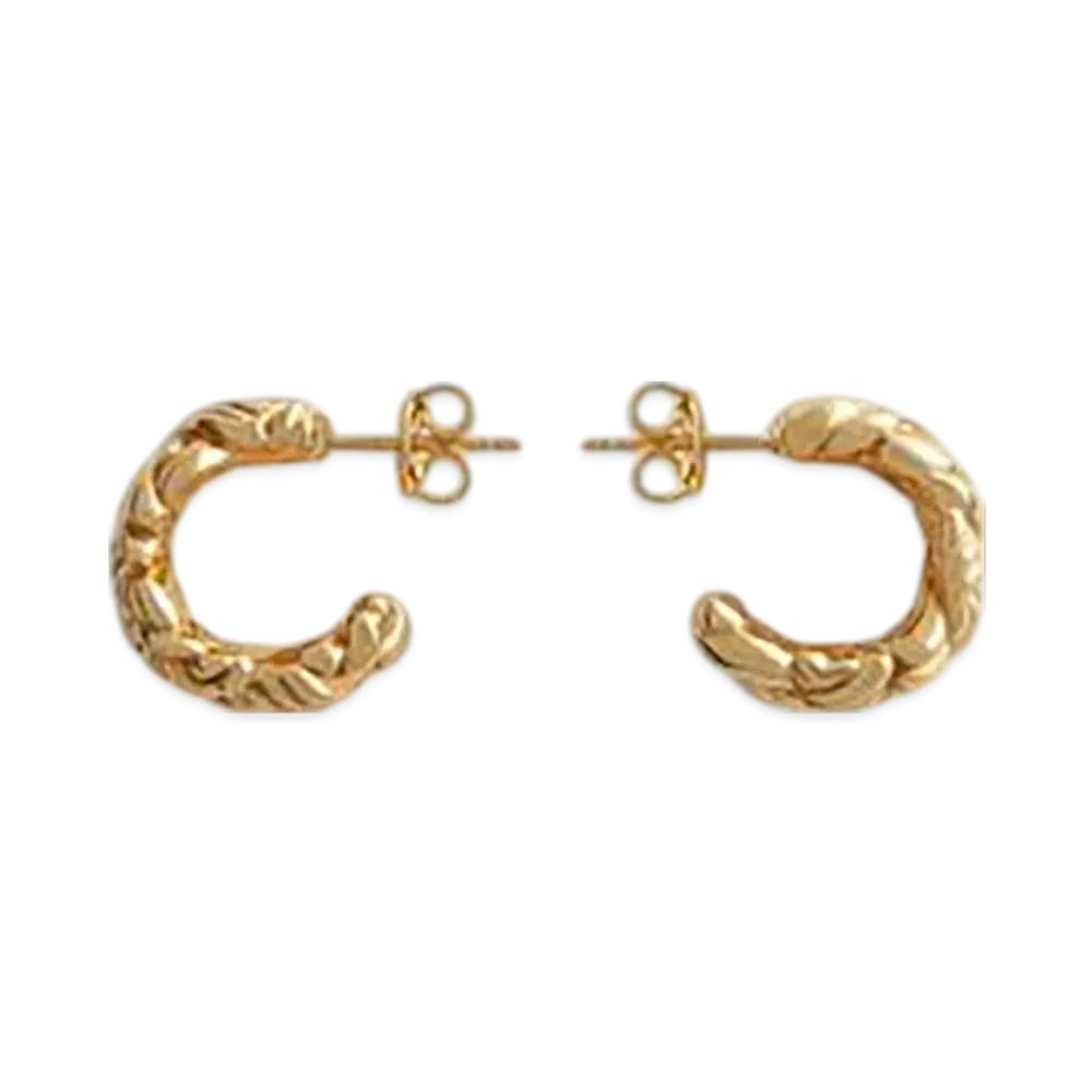 Bottega Veneta Intreccio Large Earrings "Yellow Gold"