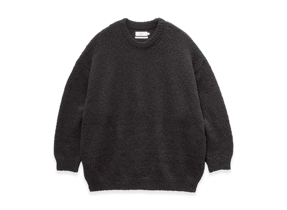 Graphpaper Cotton Wool Slub Oversized Crew Neck Knit "Black"