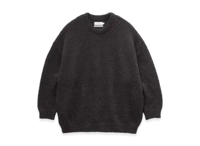 Graphpaper Cotton Wool Slub Oversized Crew Neck Knit "Black"