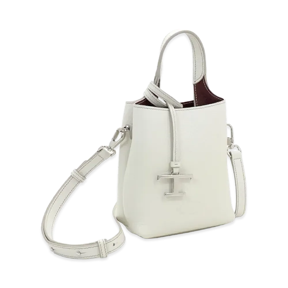 TOD'S Women's Leather Micro Handbag "White/Bordeaux"
