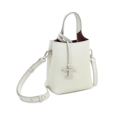 TOD'S Women's Leather Micro Handbag "White/Bordeaux"