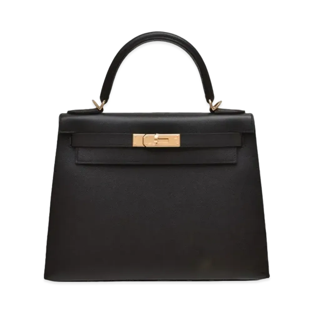 Hermes Kelly Sellier Veau Epsom "Noir/Champagne Gold"