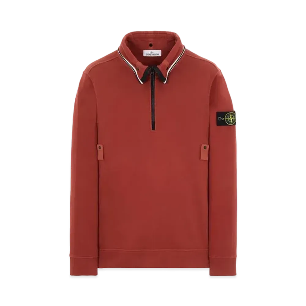 Stone Island 60720 BRUSHED COTTON FLEECE "Brick Red"