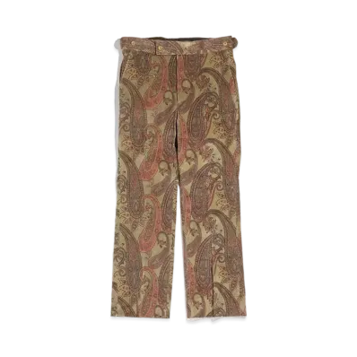 Needles SIDE TAB TROUSER - C/PU 8W CORDUROY / PAISLEY PT. "Khaki"