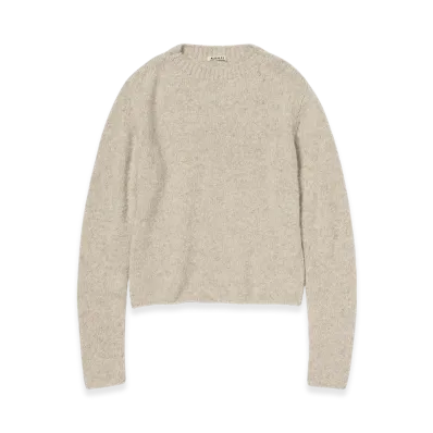AURALEE Cashmere Melange Knit P/O "Top Gray Beige"