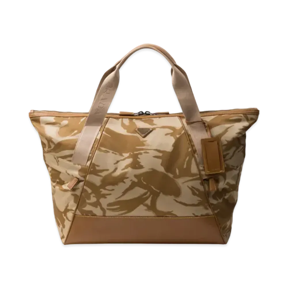 PRADA Re-Nylon and Leather Duffel Bag "Khaki"
