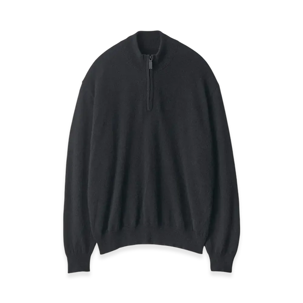 ssstein Pure Cashmere Knit Half Zip LS "Black"