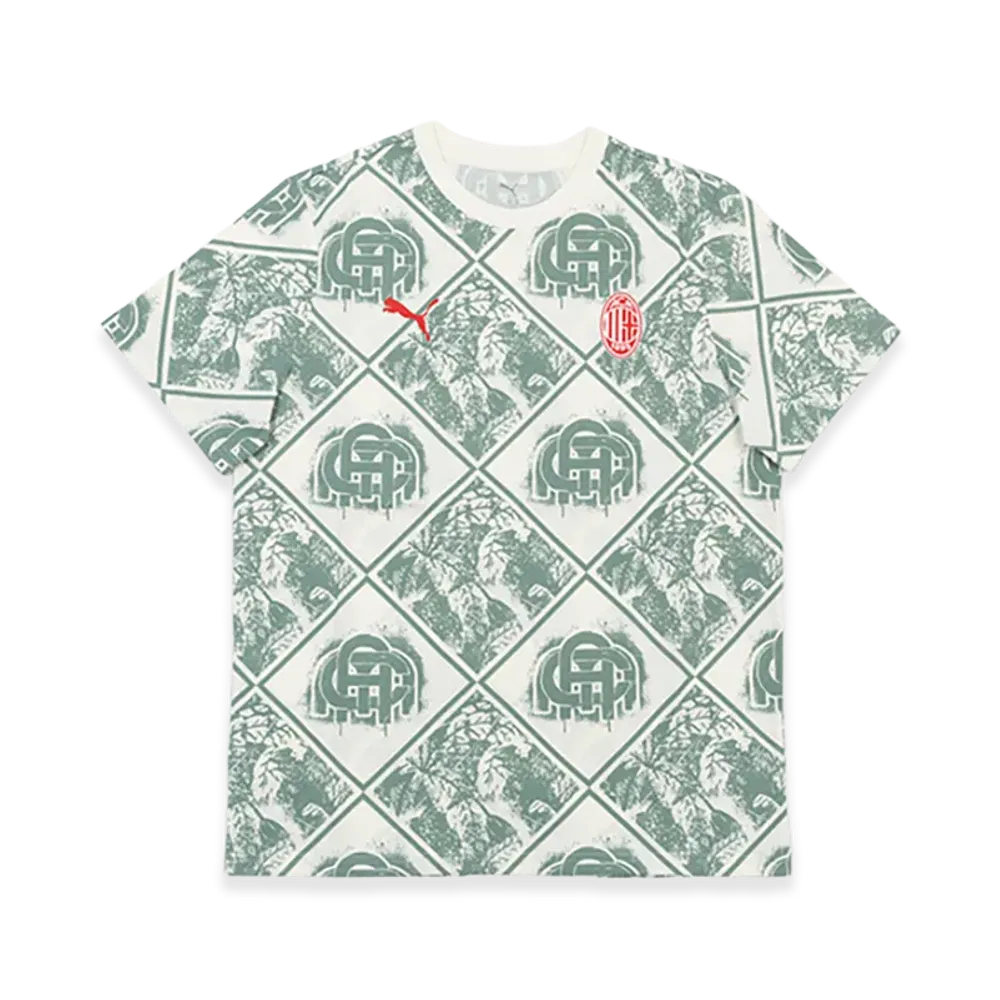 PUMA AC Milan Football Archive AOP T-Shirt "Warm White"
