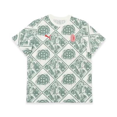 PUMA AC Milan Football Archive AOP T-Shirt "Warm White"