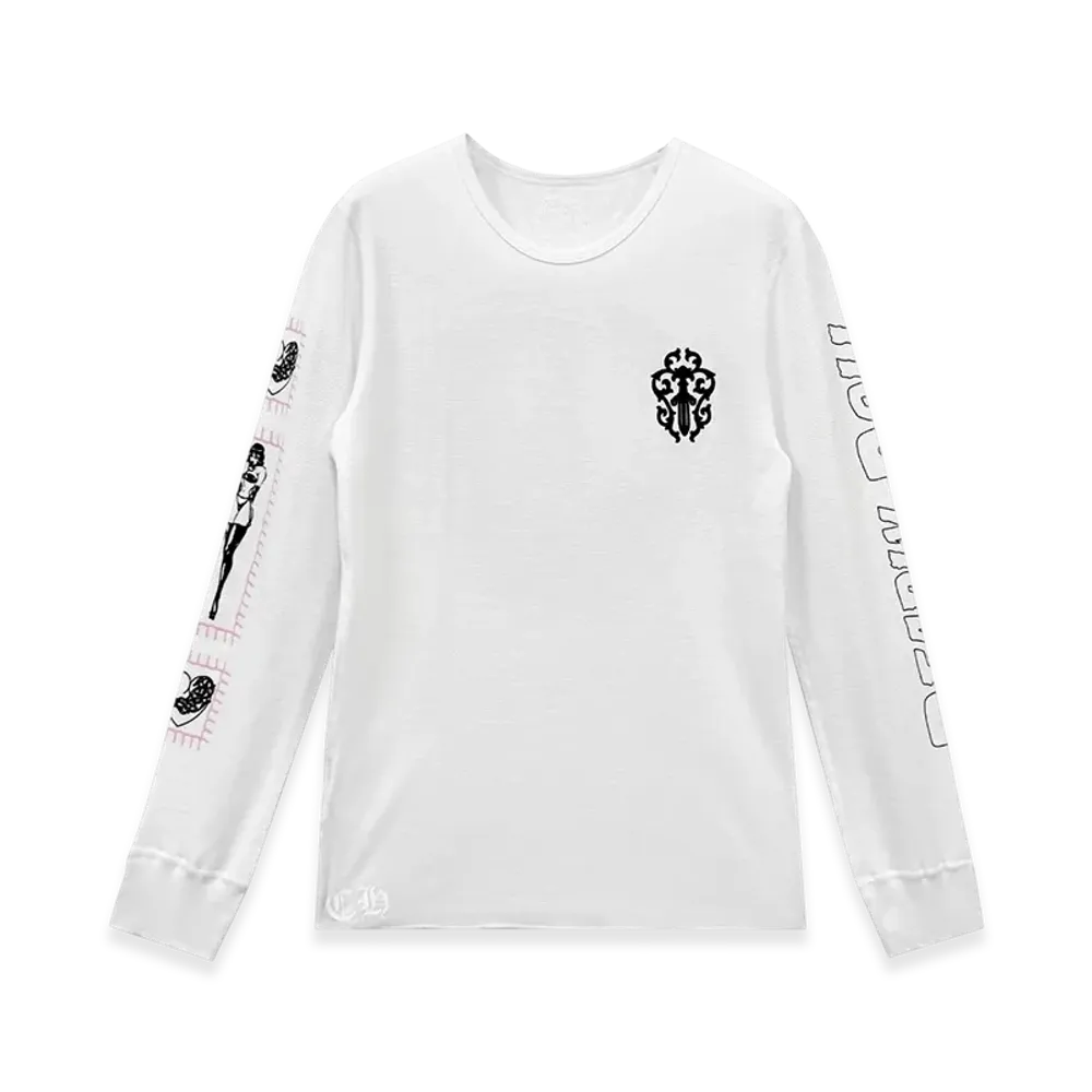 Chrome Hearts Deadly Doll Horseshoe Waffle Thermal L/S T-Shirt "White"