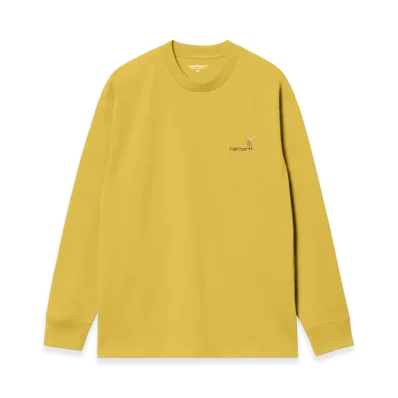 Carhartt WIP L/S American Script T-Shirt "Golden Olive"