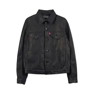 blackmeans x beauty:beast LEATHER TRUCKER JACKET feat. Blackmeans "BLACK"