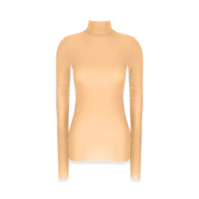 Jil Sander Women's Silk Turtleneck Top "Pink"