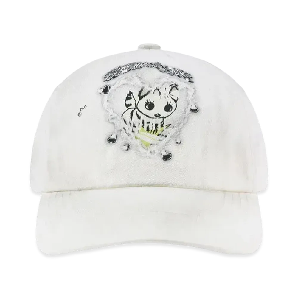 WE11DONE Washed Printed Cap "White"