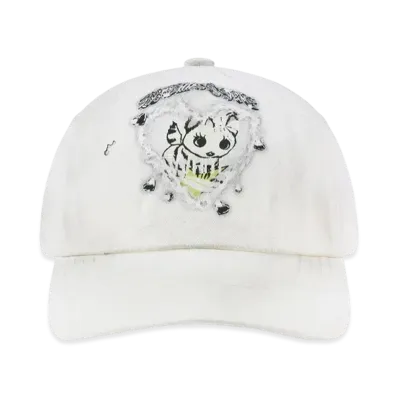 WE11DONE Washed Printed Cap "White"