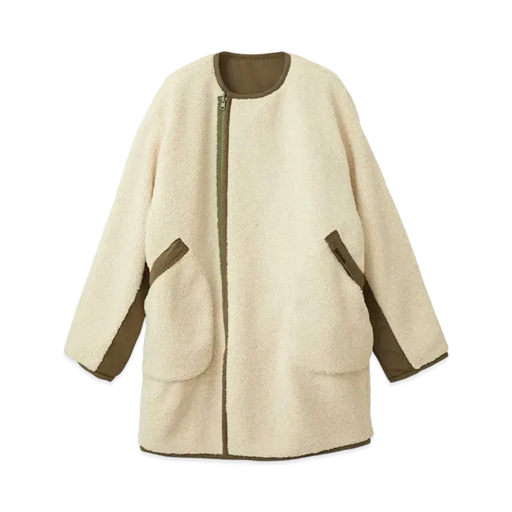 HYSTERIC GLAMOUR Vixen Girl Collarless Reversible Coat "White"
