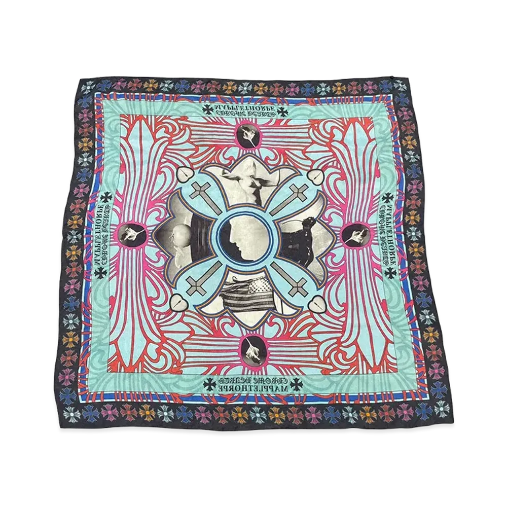 Chrome Hearts Mapplethorpe Silk Scarf "Blue"