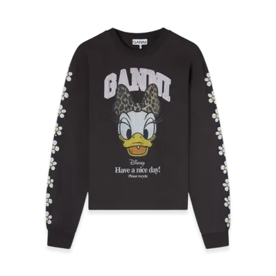 GANNI x Disney Daisy Duck Black Long Sleeves T-Shirt "Phantom"