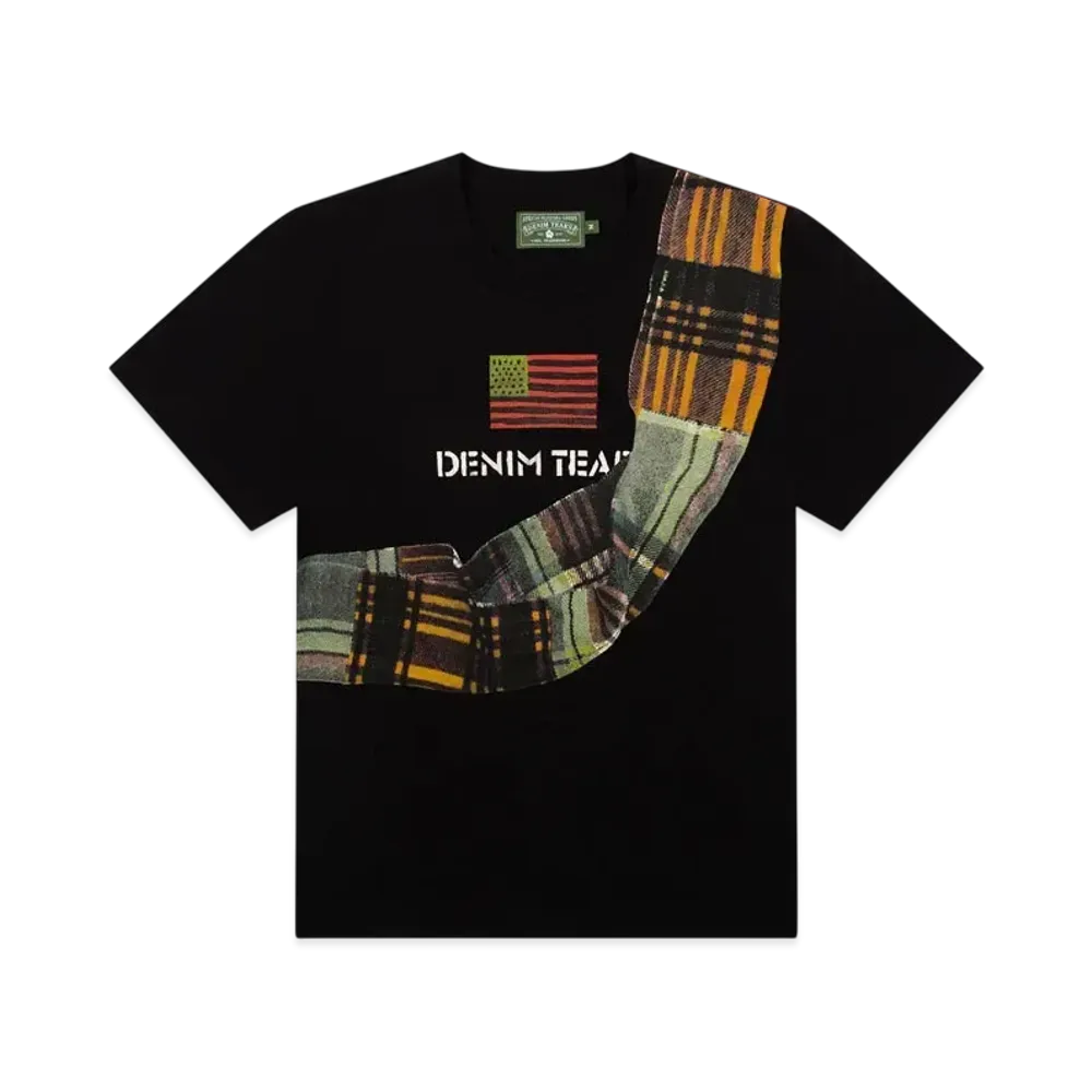 DENIM TEARS Tartan Sash Trompe L'oeil Tee "Black"