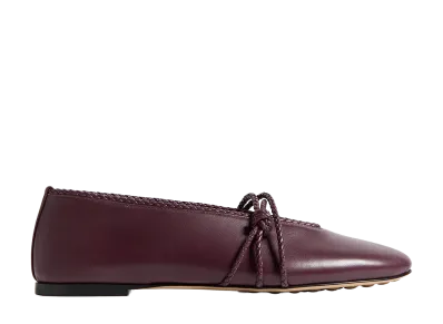 Bottega Veneta Women's Rosa Mary Jane Ballerinas "Deep Mahogany"