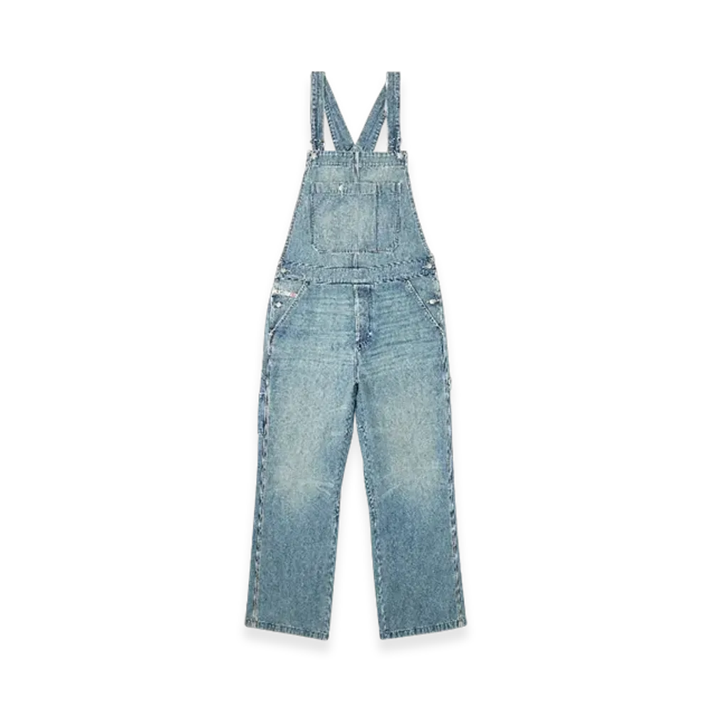 Diesel D-Framu-U Utility-Style Denim Dungarees "Light Blue"