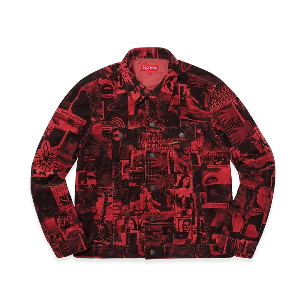 Supreme Vibrations Corduroy Trucker Jacket "Red"