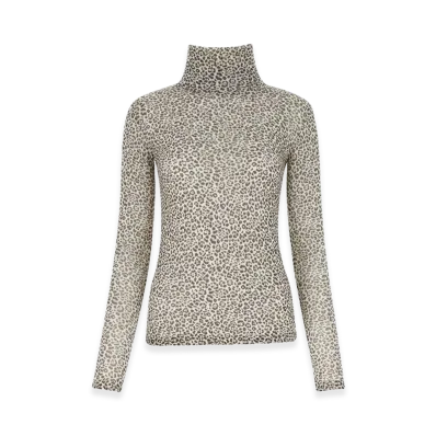 Saint Laurent Women's Printed Wool Top "AnimalPrint"