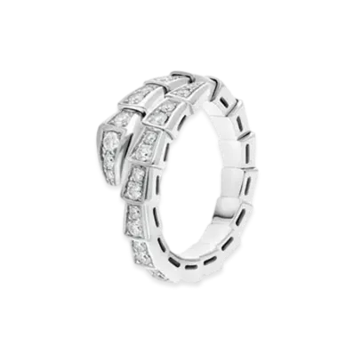 BVLGARI Serpenti Viper Ring Diamonds "White Gold"