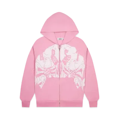TRAPSTAR x Ed Hardy Irongate Zip Through Hoodie "Pink"