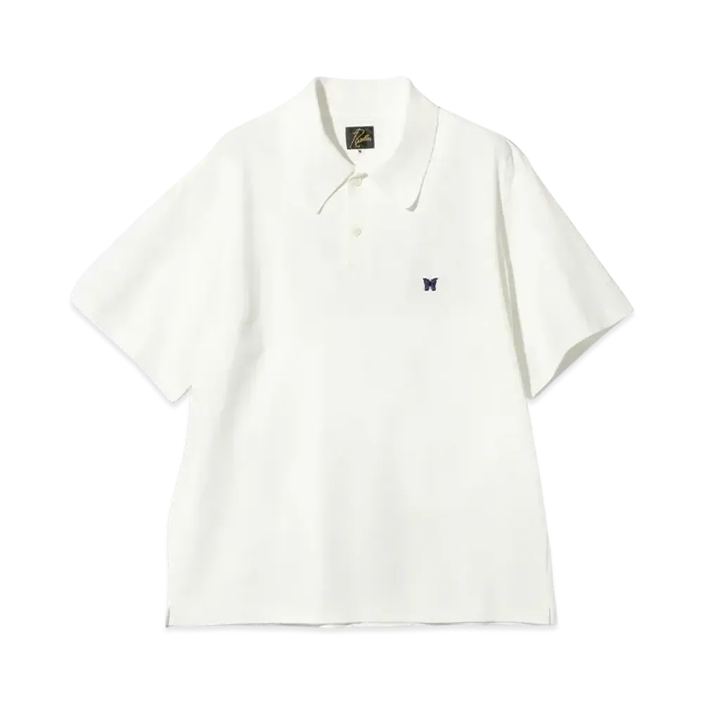NEEDLES S/S Polo Shirt - Poly Pique "White"