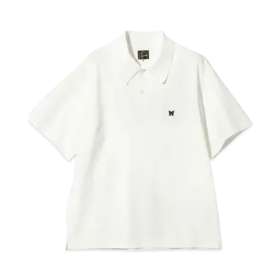 NEEDLES S/S Polo Shirt - Poly Pique "White"