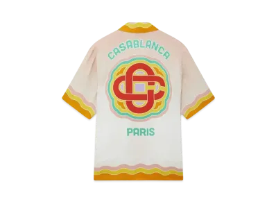 Casablanca Rainbow Monogram Silk Shirt "Multi"