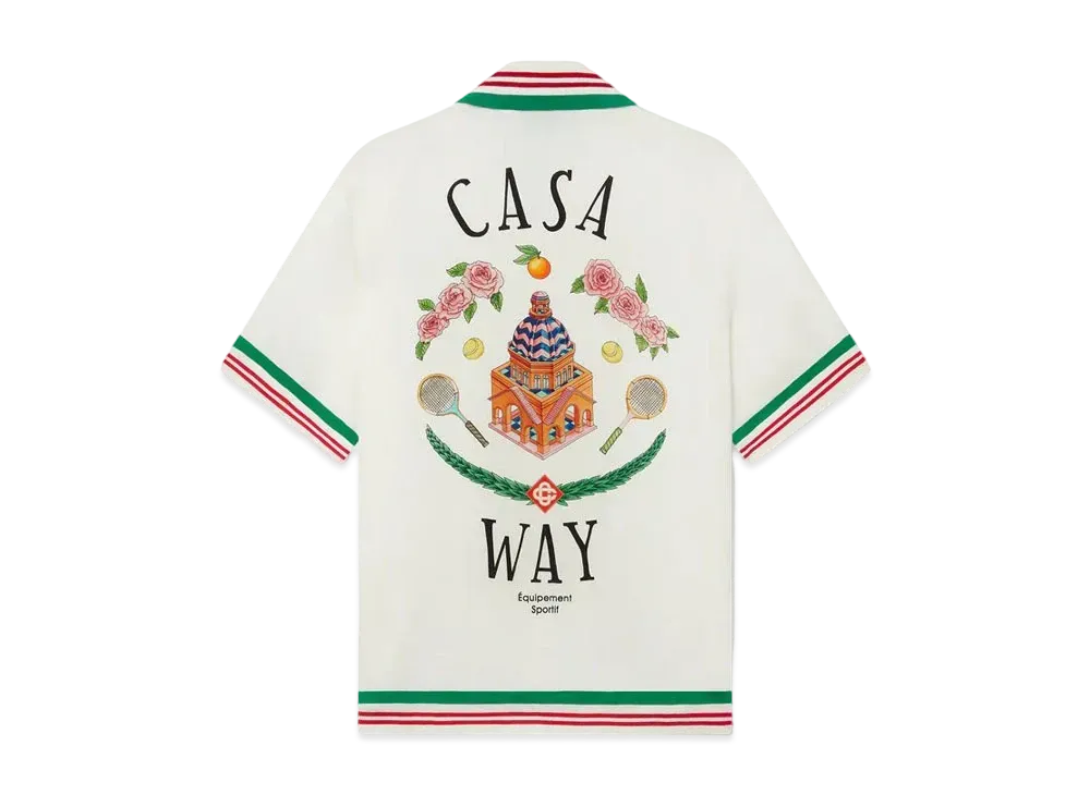 Casablanca Casa Way Knitted Collar Silk Shirt "Multi"