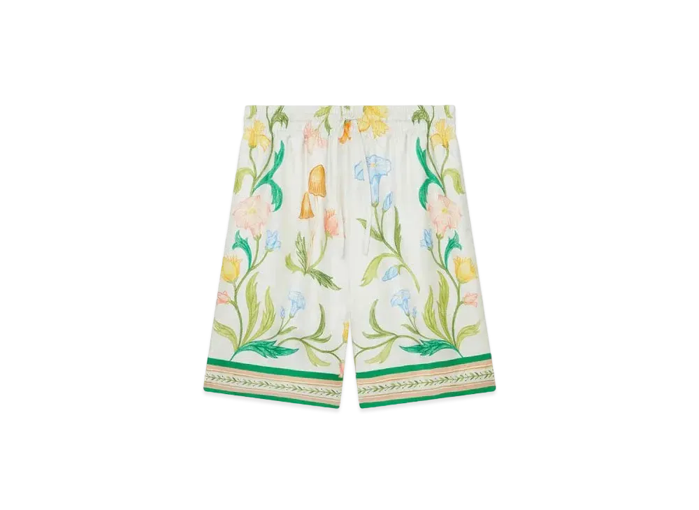 Casablanca L'Arche Fleurie Silk Shorts "Multi"