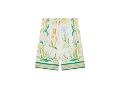 Casablanca L'Arche Fleurie Silk Shorts "Multi"