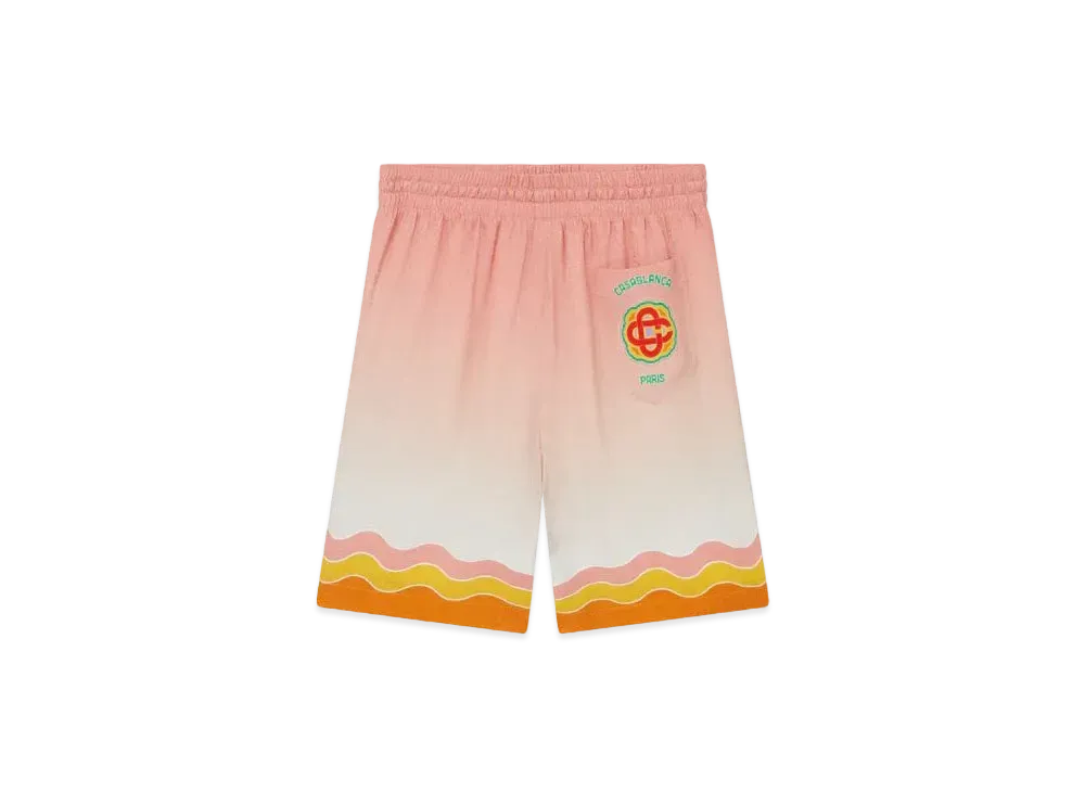 Casablanca Rainbow Monogram Silk Shorts "Multi"