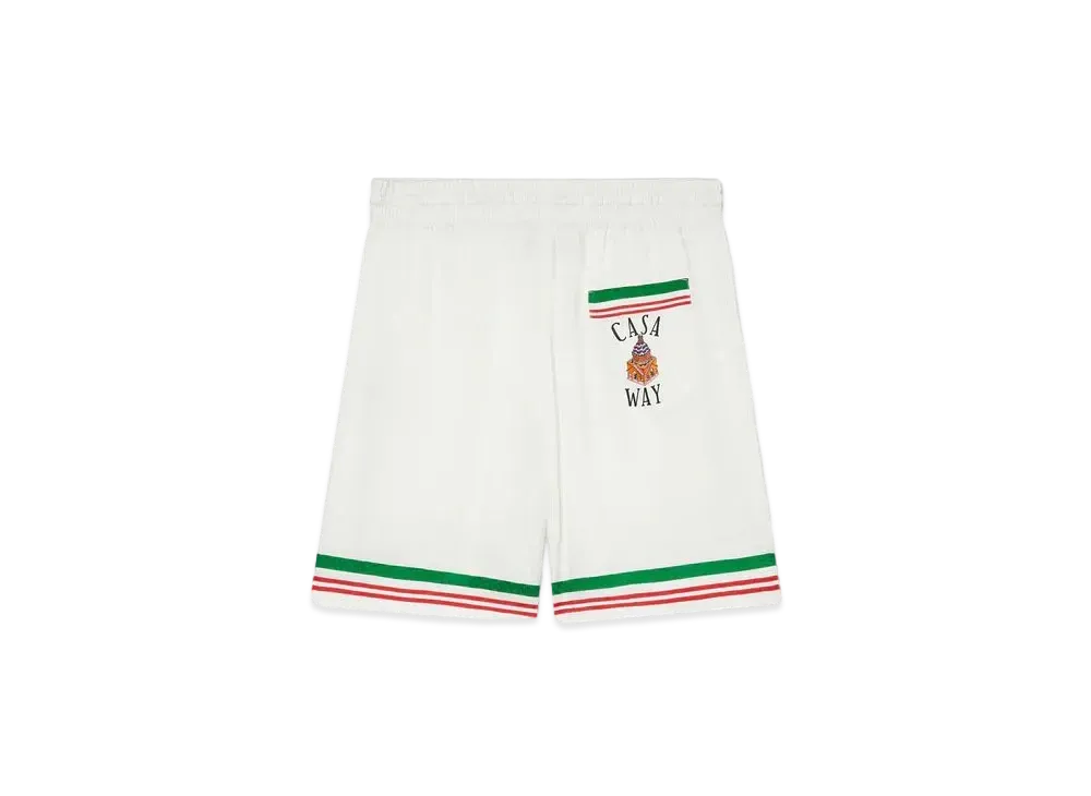 Casablanca Casa Way Silk Shorts "White"