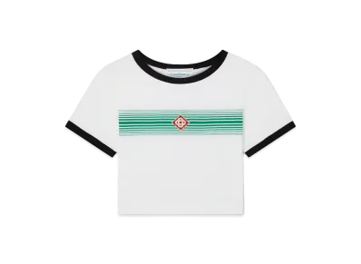 Casablanca Gradient Stripe Ringer T-Shirt "Green And White"