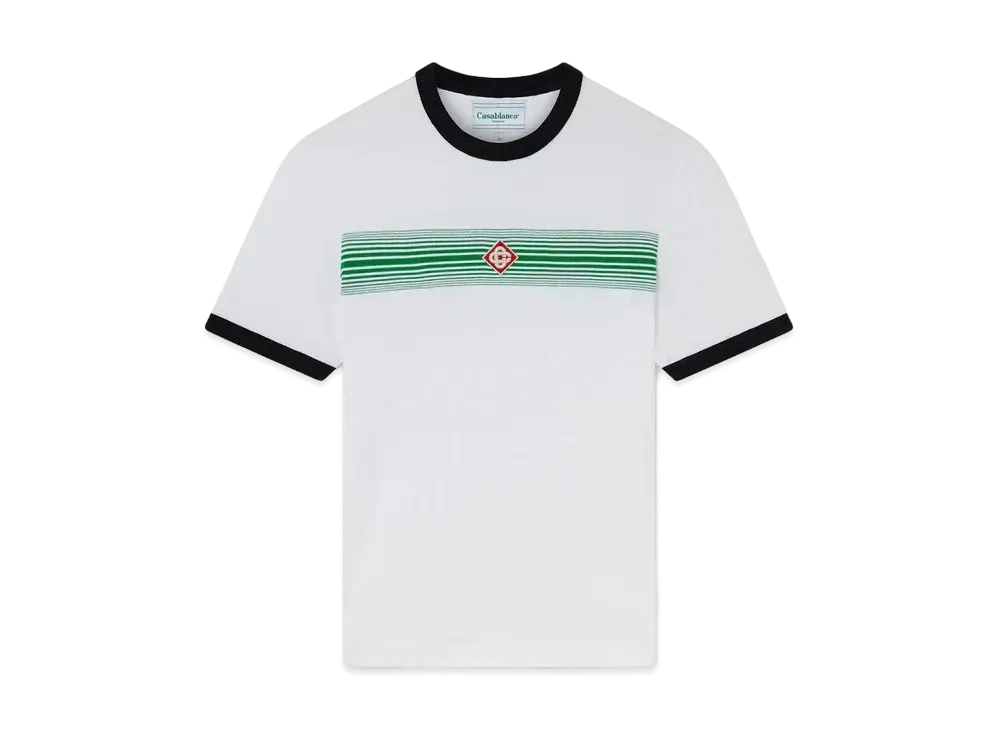 Casablanca Gradient Stripe Ringer T-Shirt "Green And White"
