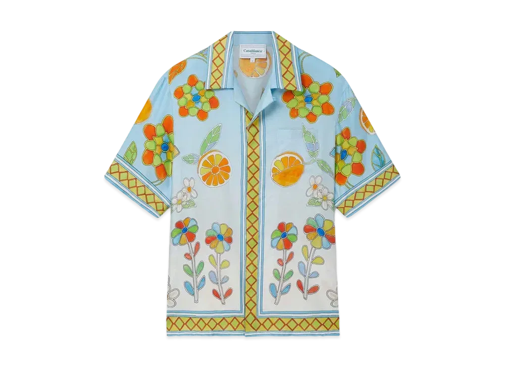 カサブランカ ヨルバ フラワー シルク シャツ "マルチ"