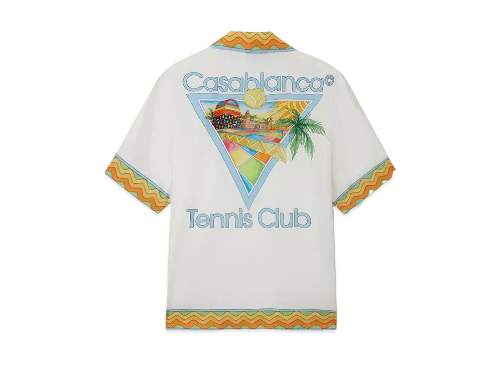 Casablanca Afro Cubism Tennis Club Silk Shirt "Multi"