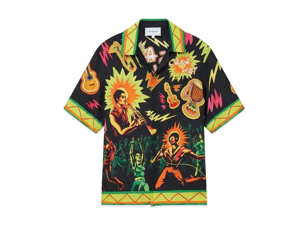 Casablanca Music For The People Silk Shirt "Multi"