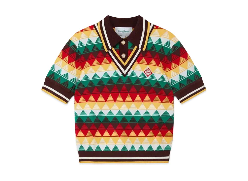 Casablanca Argyle Polo Shirt "Multi"