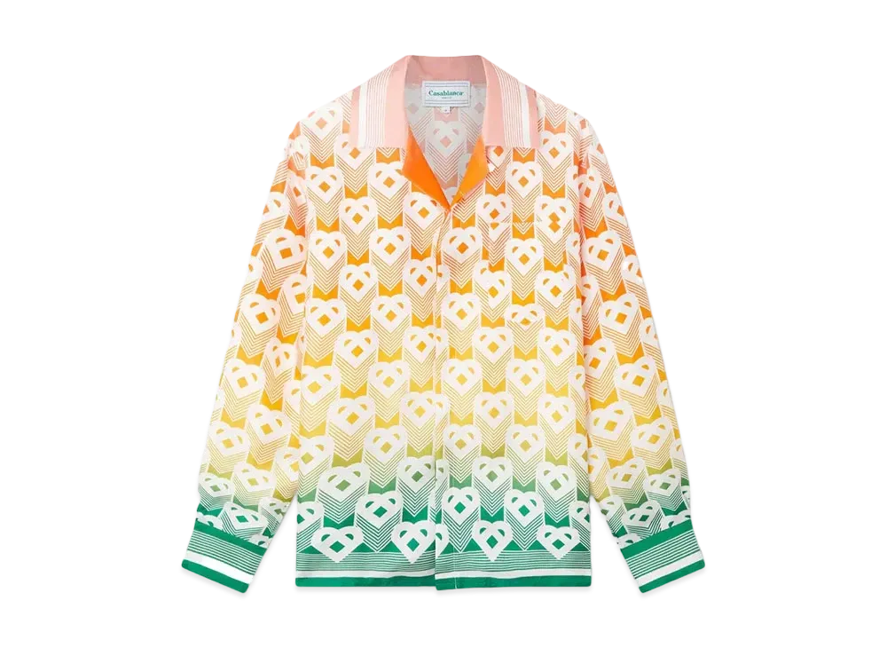 Casablanca Gradient Heart Monogram Silk Shirt "Multi"
