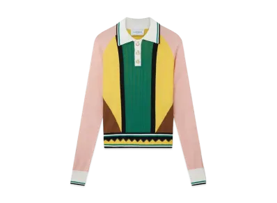 Casablanca Graphic Panelled Polo Shirt " Multicolour Graphic"