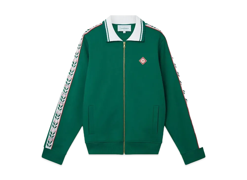 Casablanca Laurel Zip Up Sweatshirt "Green"