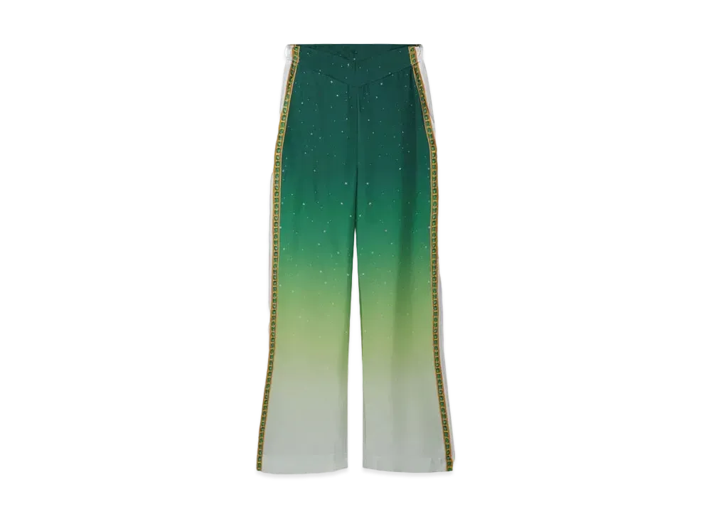 Casablanca Joyaux D'Afrique Silk Trousers "Green"