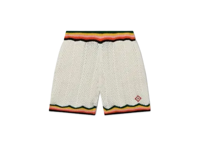 Casablanca Chevron Lace Shorts "White"